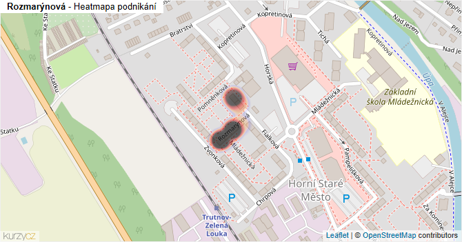 Rozmarýnová - mapa podnikání