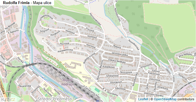 Rudolfa Frimla - mapa ulice