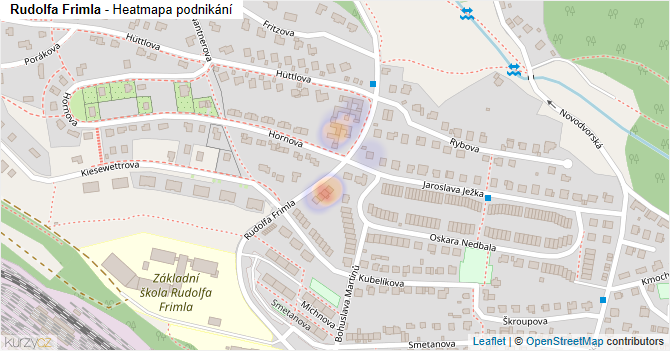Rudolfa Frimla - mapa podnikání