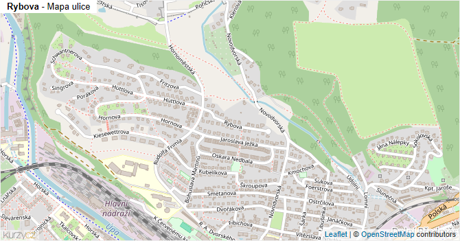 Rybova - mapa ulice