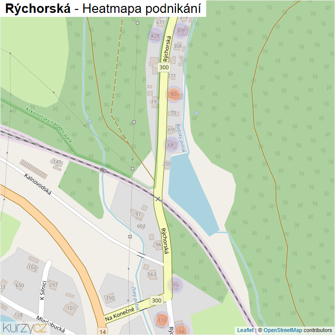 Mapa Rýchorská - Firmy v ulici.