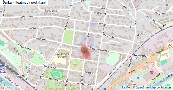 Šárka - mapa podnikání