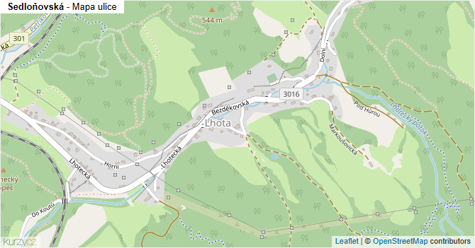 Sedloňovská - mapa ulice