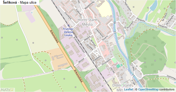 Šeříková - mapa ulice