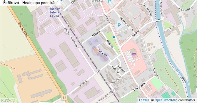 Šeříková - mapa podnikání