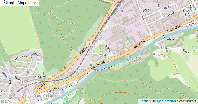 Šikmá - mapa ulice