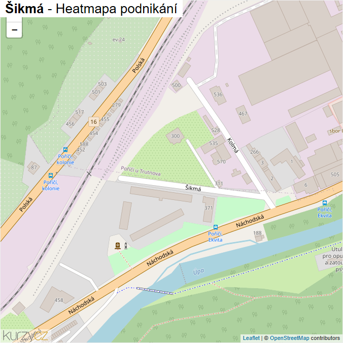Mapa Šikmá - Firmy v ulici.