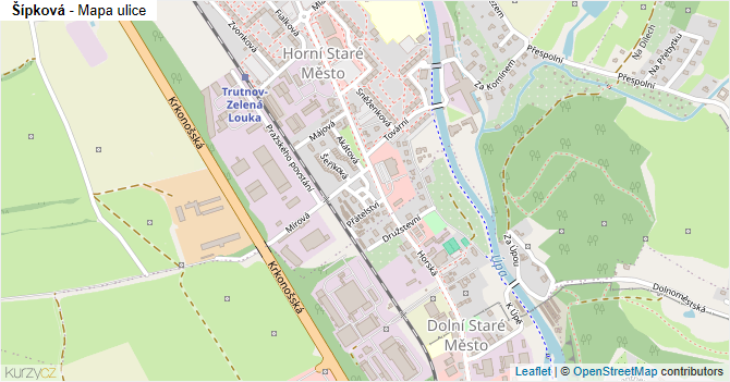 Šípková - mapa ulice