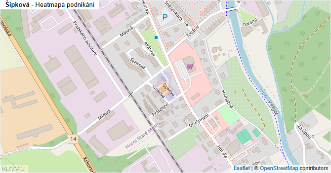 Šípková - mapa podnikání