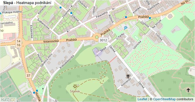 Slepá - mapa podnikání
