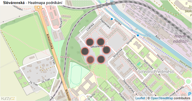 Slévárenská - mapa podnikání