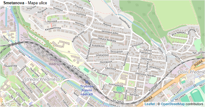 Smetanova - mapa ulice