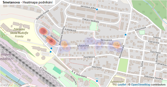 Smetanova - mapa podnikání