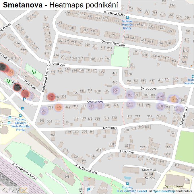 Mapa Smetanova - Firmy v ulici.