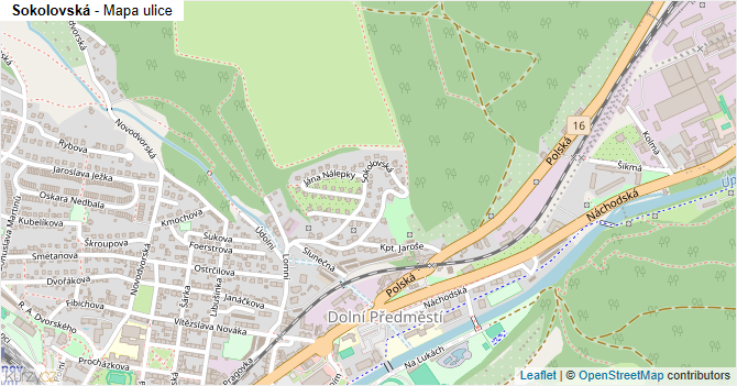 Sokolovská - mapa ulice