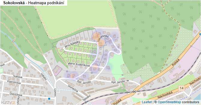 Sokolovská - mapa podnikání