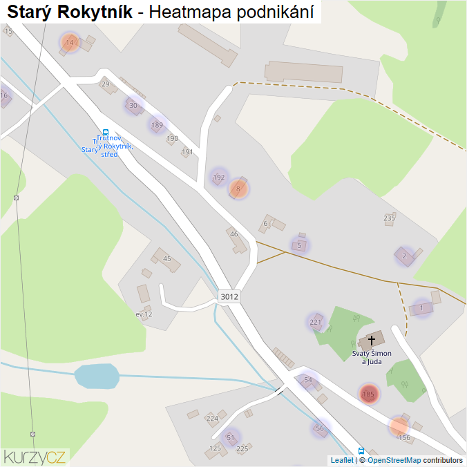 Mapa Starý Rokytník - Firmy v části obce.