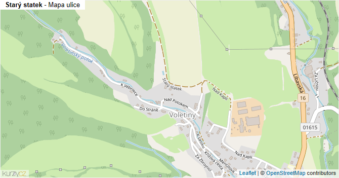 Starý statek - mapa ulice