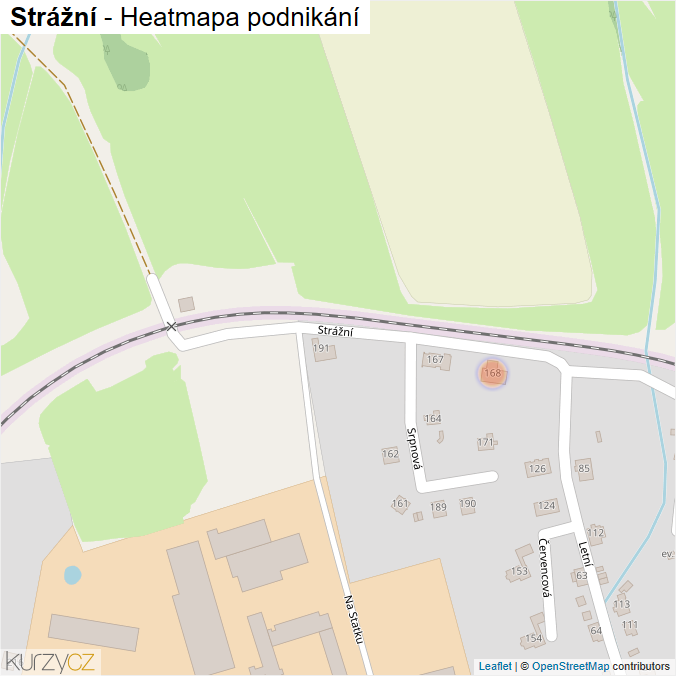 Mapa Strážní - Firmy v ulici.