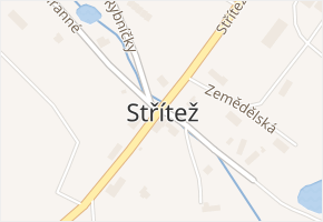 Střítež v obci Trutnov - mapa části obce
