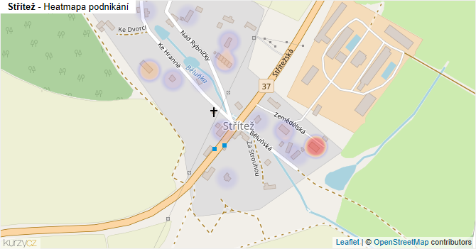Střítež - mapa podnikání