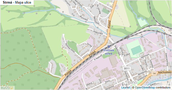Strmá - mapa ulice