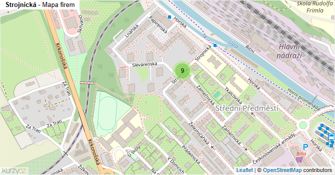 Strojnická - mapa firem