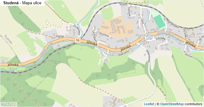 Studená - mapa ulice