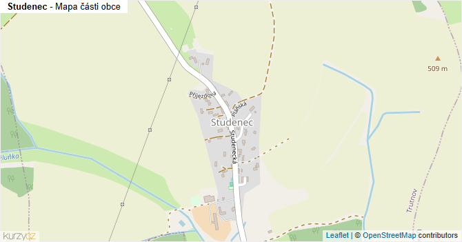 Studenec - mapa části obce