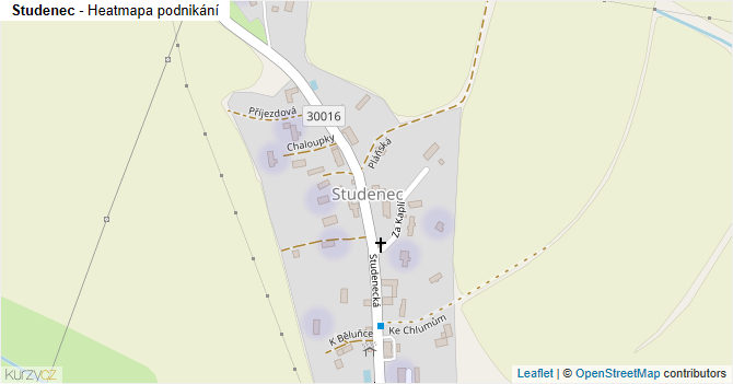 Studenec - mapa podnikání