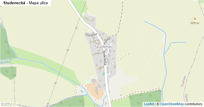 Studenecká - mapa ulice