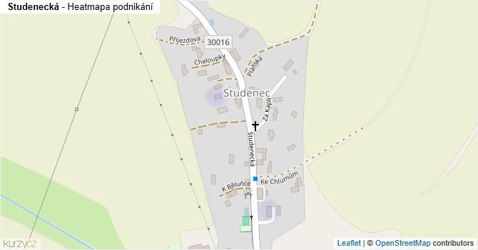 Studenecká - mapa podnikání