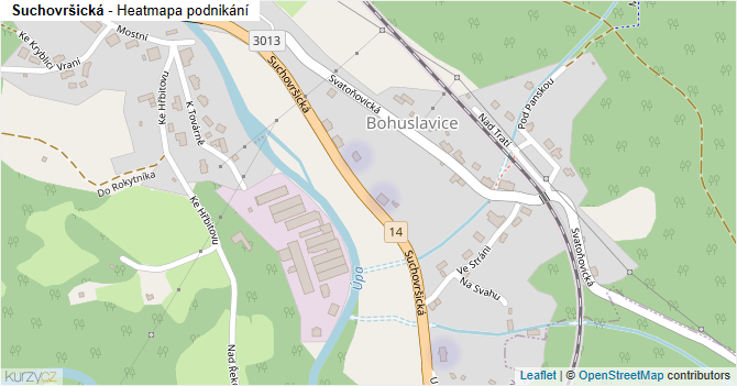 Suchovršická - mapa podnikání