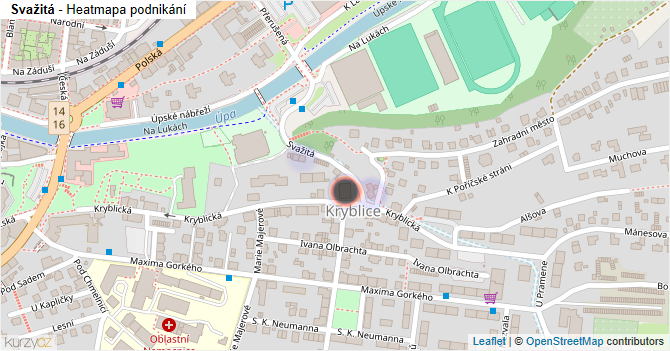 Svažitá - mapa podnikání
