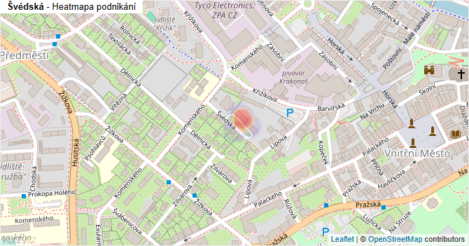 Švédská - mapa podnikání
