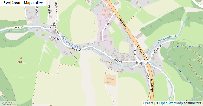 Svojšova - mapa ulice