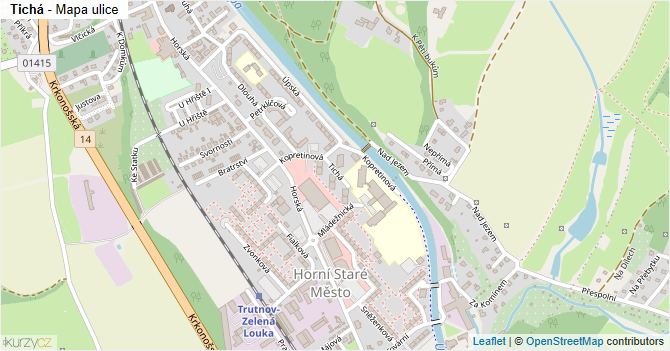 Tichá - mapa ulice