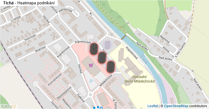 Tichá - mapa podnikání