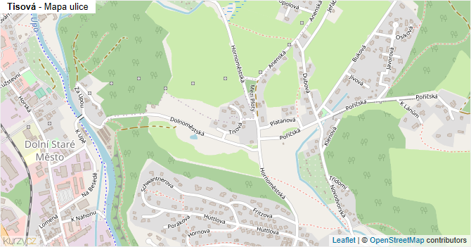 Tisová - mapa ulice