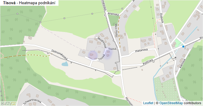 Tisová - mapa podnikání