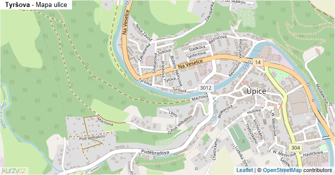 Tyršova - mapa ulice