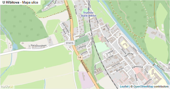 U Hřbitova - mapa ulice