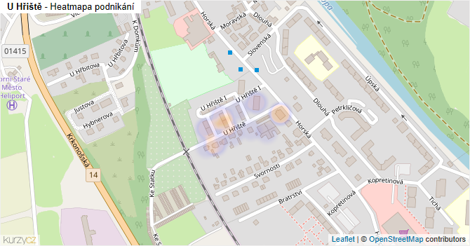 U Hřiště - mapa podnikání