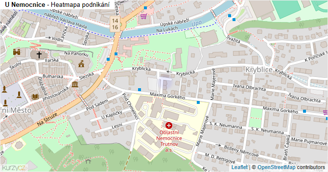 U Nemocnice - mapa podnikání