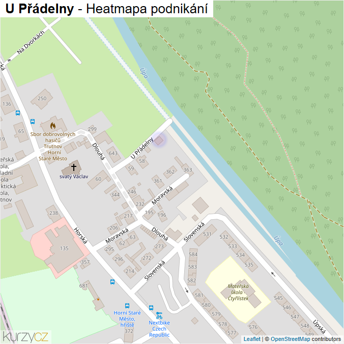 Mapa U Přádelny - Firmy v ulici.