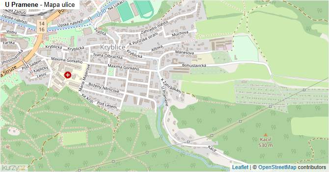 U Pramene - mapa ulice