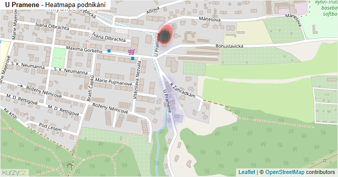 U Pramene - mapa podnikání