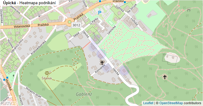 Úpická - mapa podnikání
