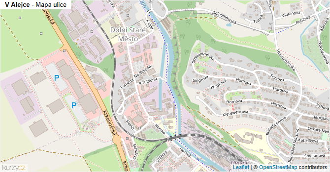 V Alejce - mapa ulice