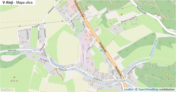 V Aleji - mapa ulice